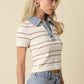 Shyla Striped Collar Top