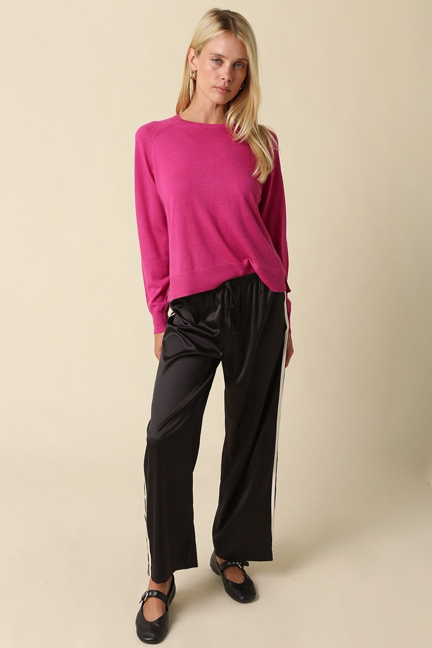 Natalie Basic Sweater- Fuchsia