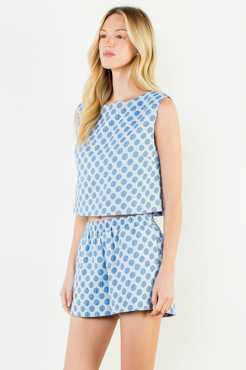 Dotty Polka Dot Top- Blue