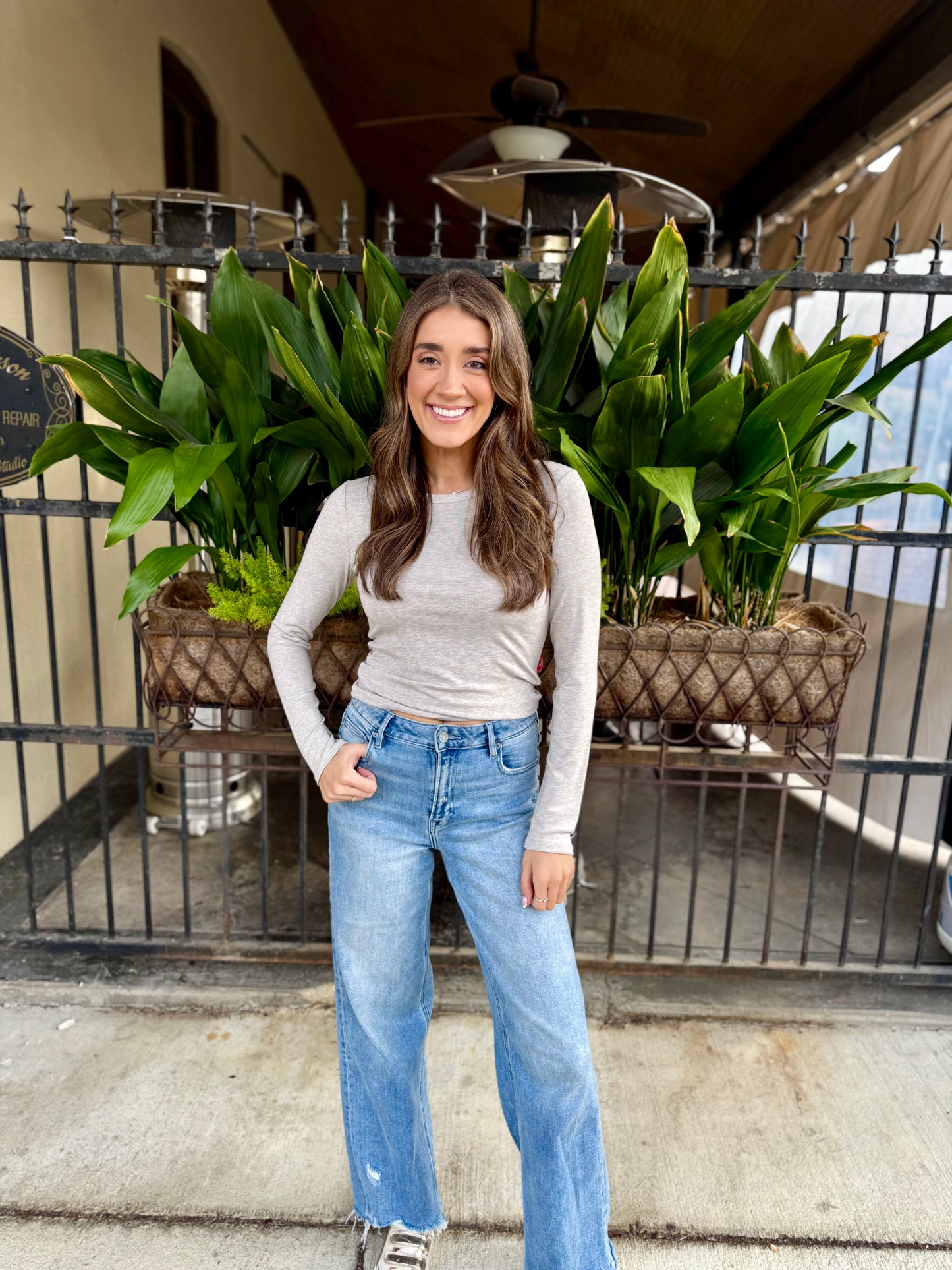 Z Supply Second Skin Crew Long Sleeve- Natural