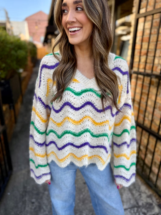 Selma Wavy Stripe MG Sweater
