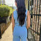 Z Supply Solace Jersey Denim Top- Santorini Indigo