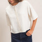 Elise Drop Shoulder Cardigan- Whip Cream