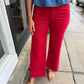 Meg (Ruby Red) HR Wide Leg Denim