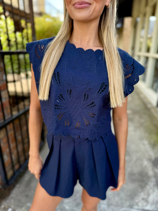 Sigur Scallop 2 PC Set- Navy