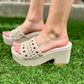 Cove Platform Sandal- Natural