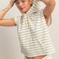 Davis Striped Hooded Top- Black
