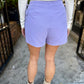 Landry Wrap Denim Mini Skort- Lavender