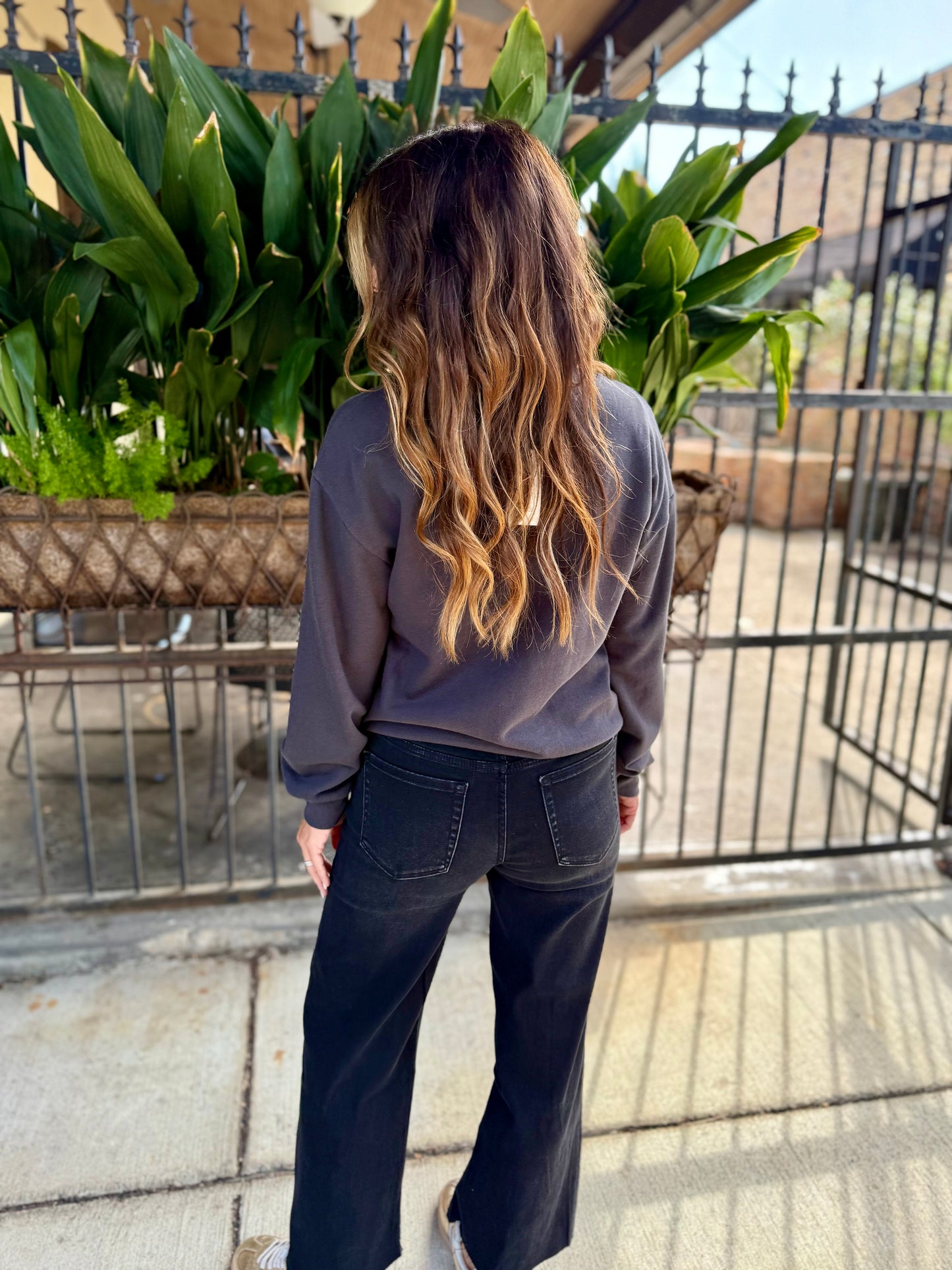 Z Supply Hey Boo Crew Sweatshirt- Black