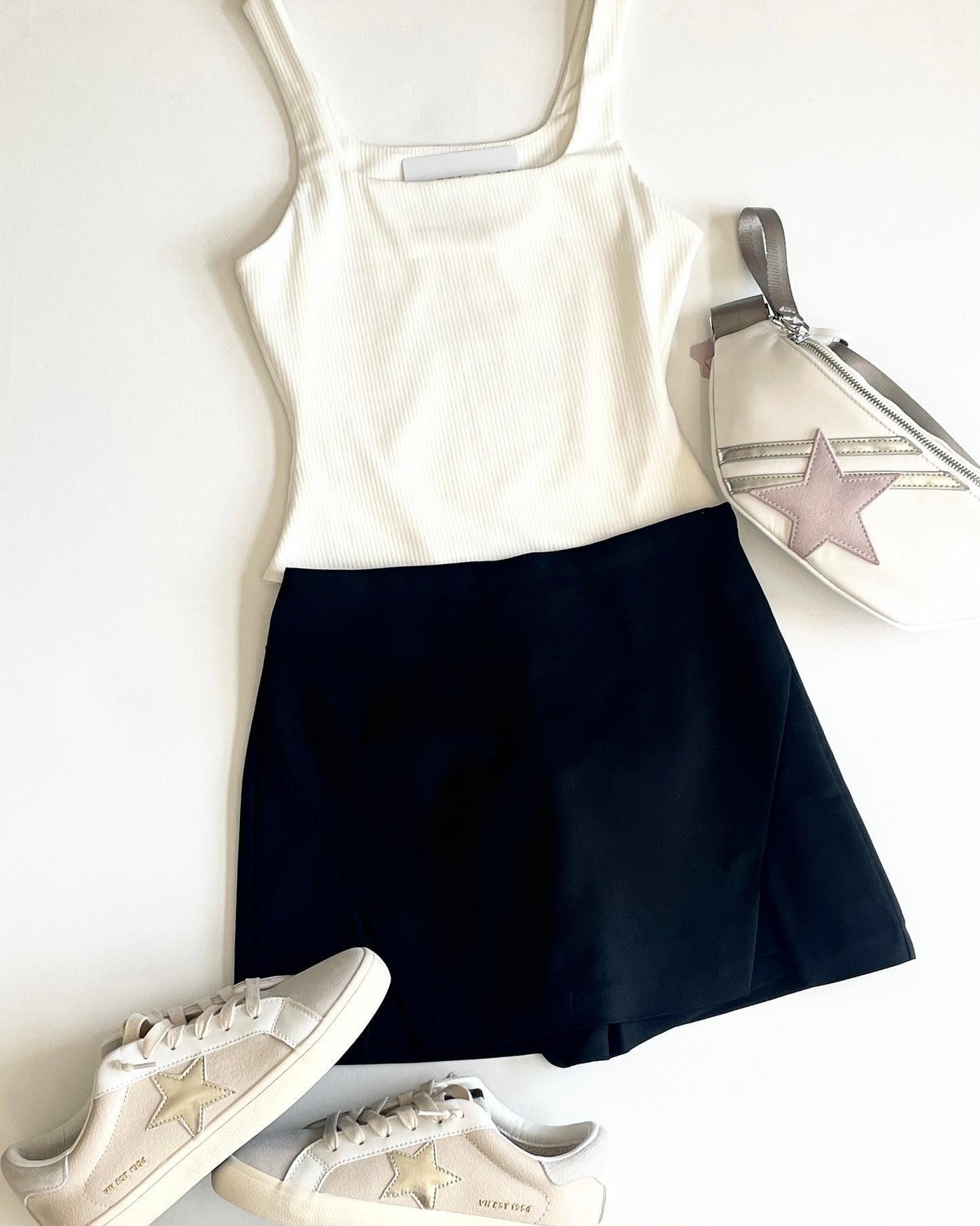 Cutout Mini Skort- Black