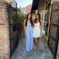 Garden Sun Smocked Jumpsuit- Blue
