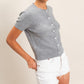 Angelette Cardigan Top- Heather Gray