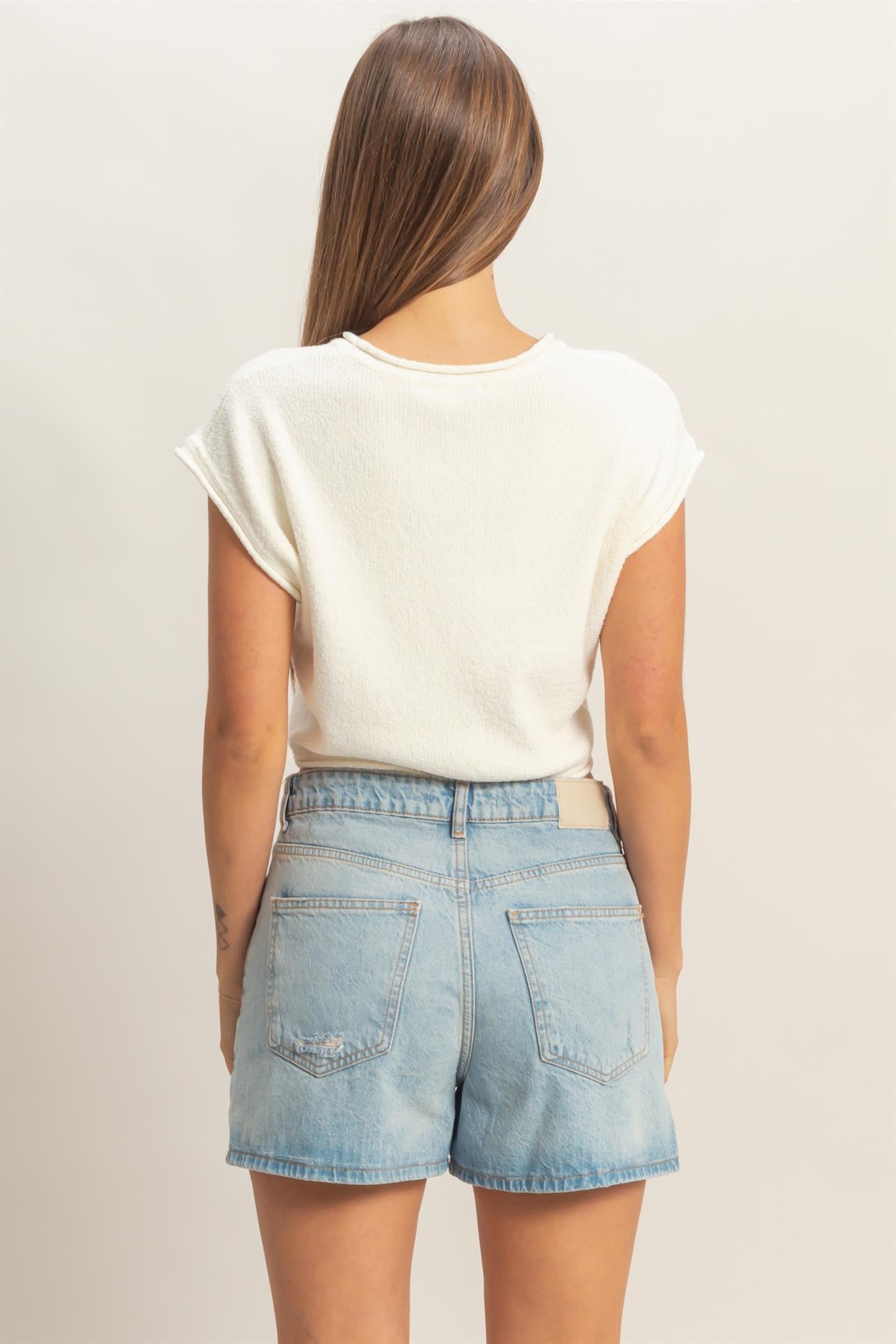 Cuddy Cap Sleeve Top- White