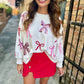 Millie Bows Sweatshirt- White