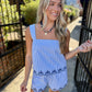 Billiot Eyelet Shorts- Blue