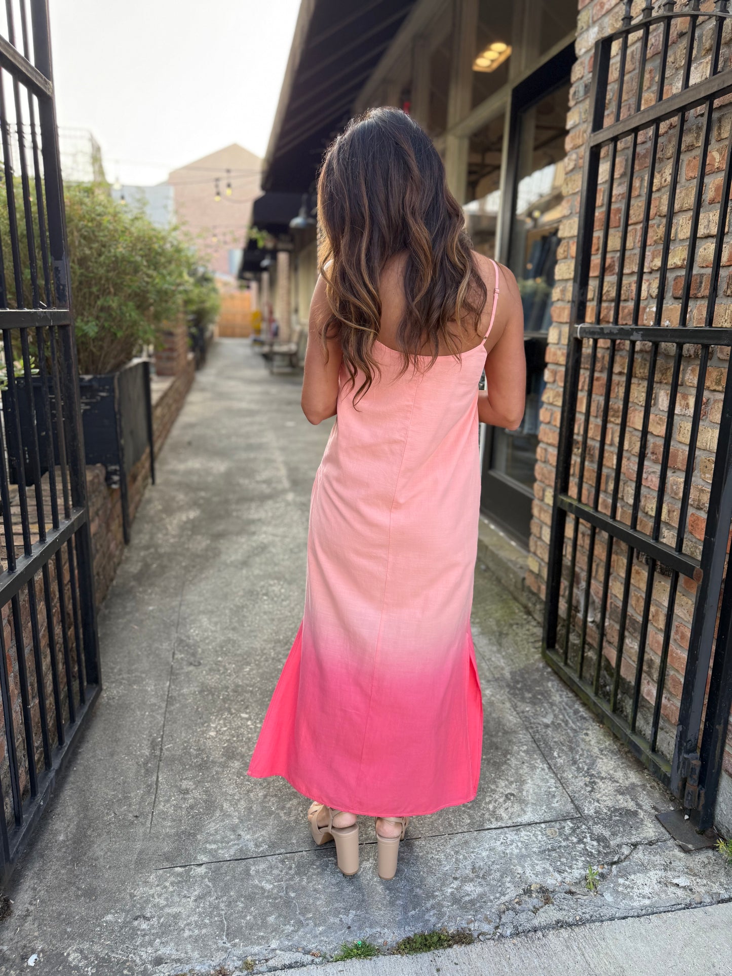 Ombre Maxi Dress- Coral