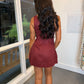 Louis Linen Romper Mini Dress- Brandy Brown