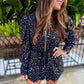 Scattered Rhinestone Romper- Black