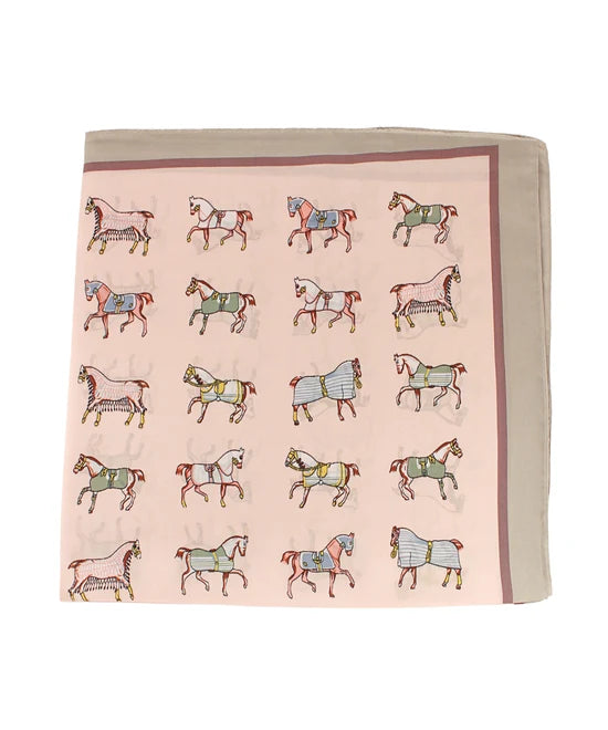 Bandana Scarf- Baby Pink/Horse