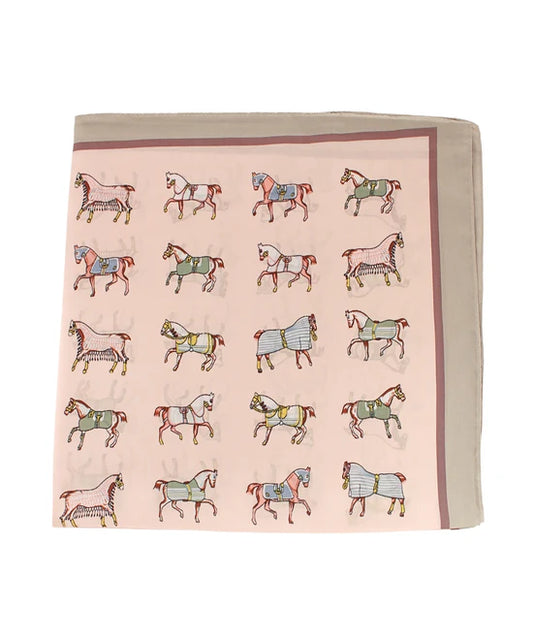 Bandana Scarf- Baby Pink/Horse