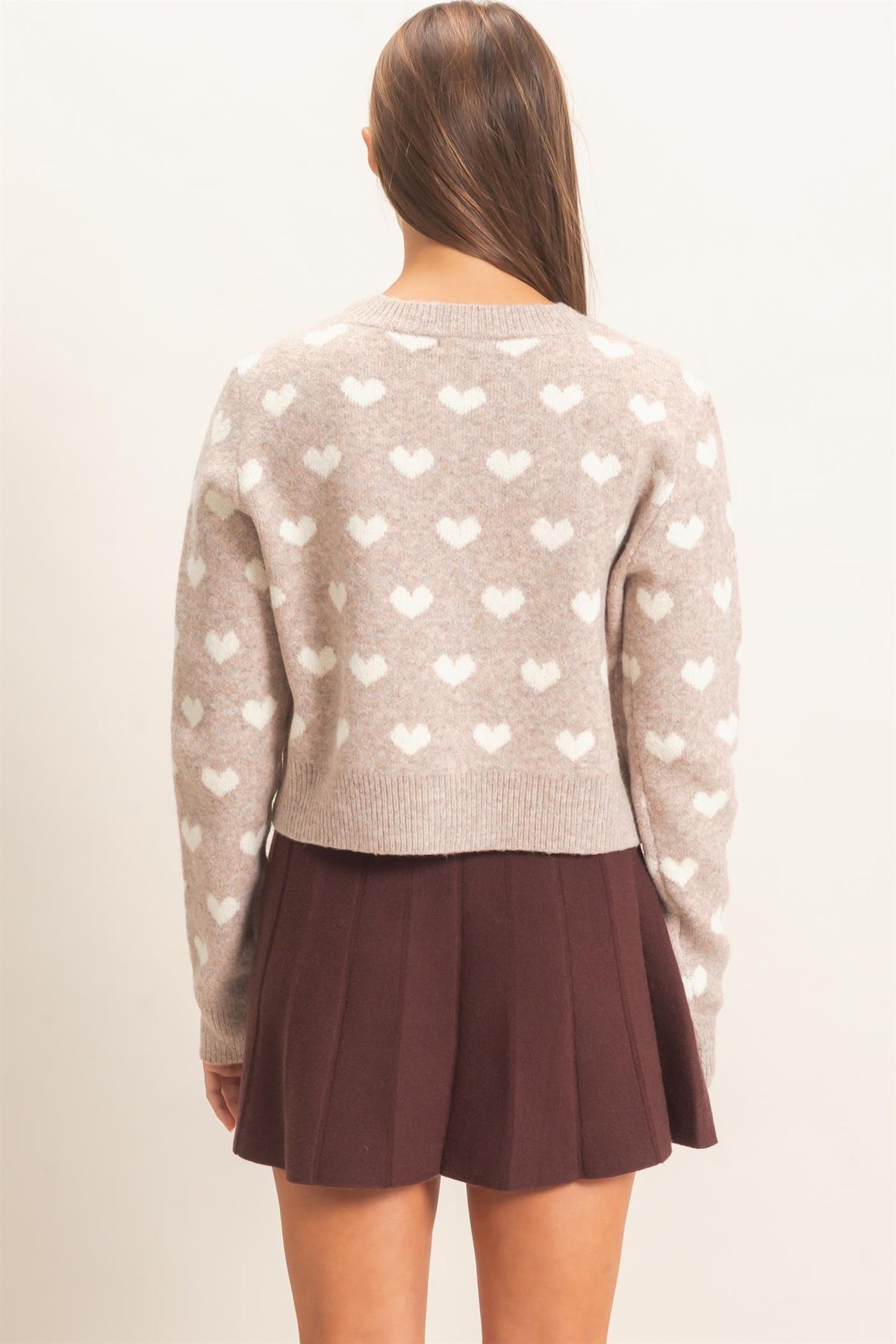Heart Cardigan- Taupe