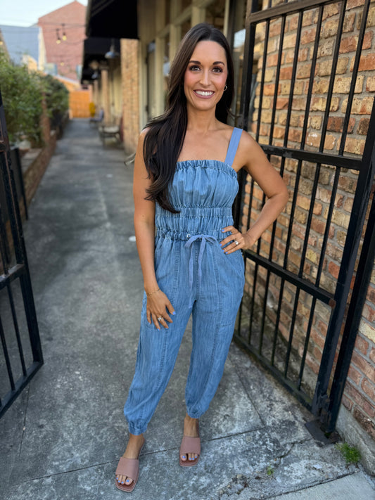 Hope Denim Jumpsuit- Light Blue Wash