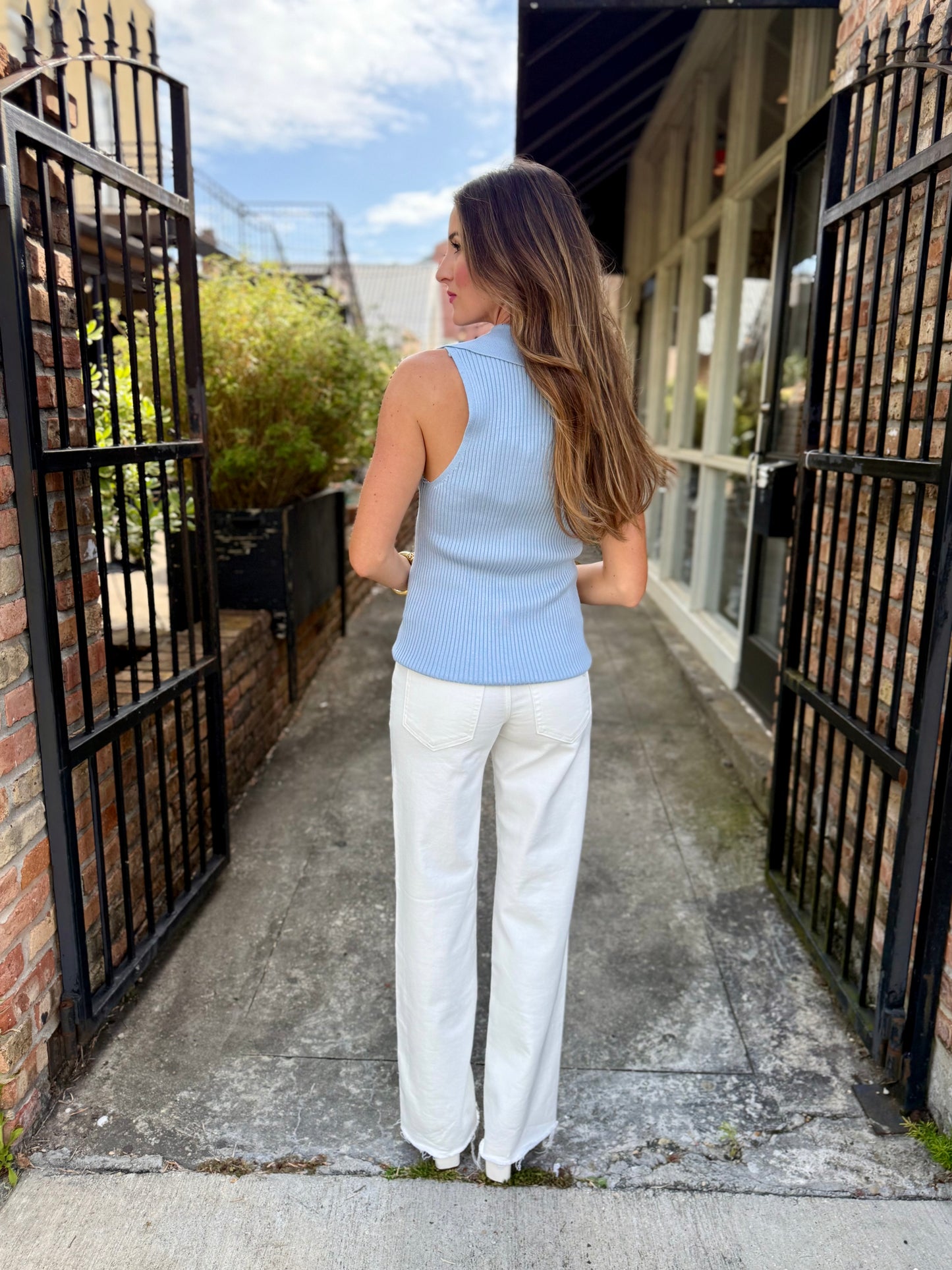 Sandy Halter Vest- Light Blue