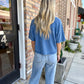 Z Supply Stellan Denim Top- Santorini Indigo
