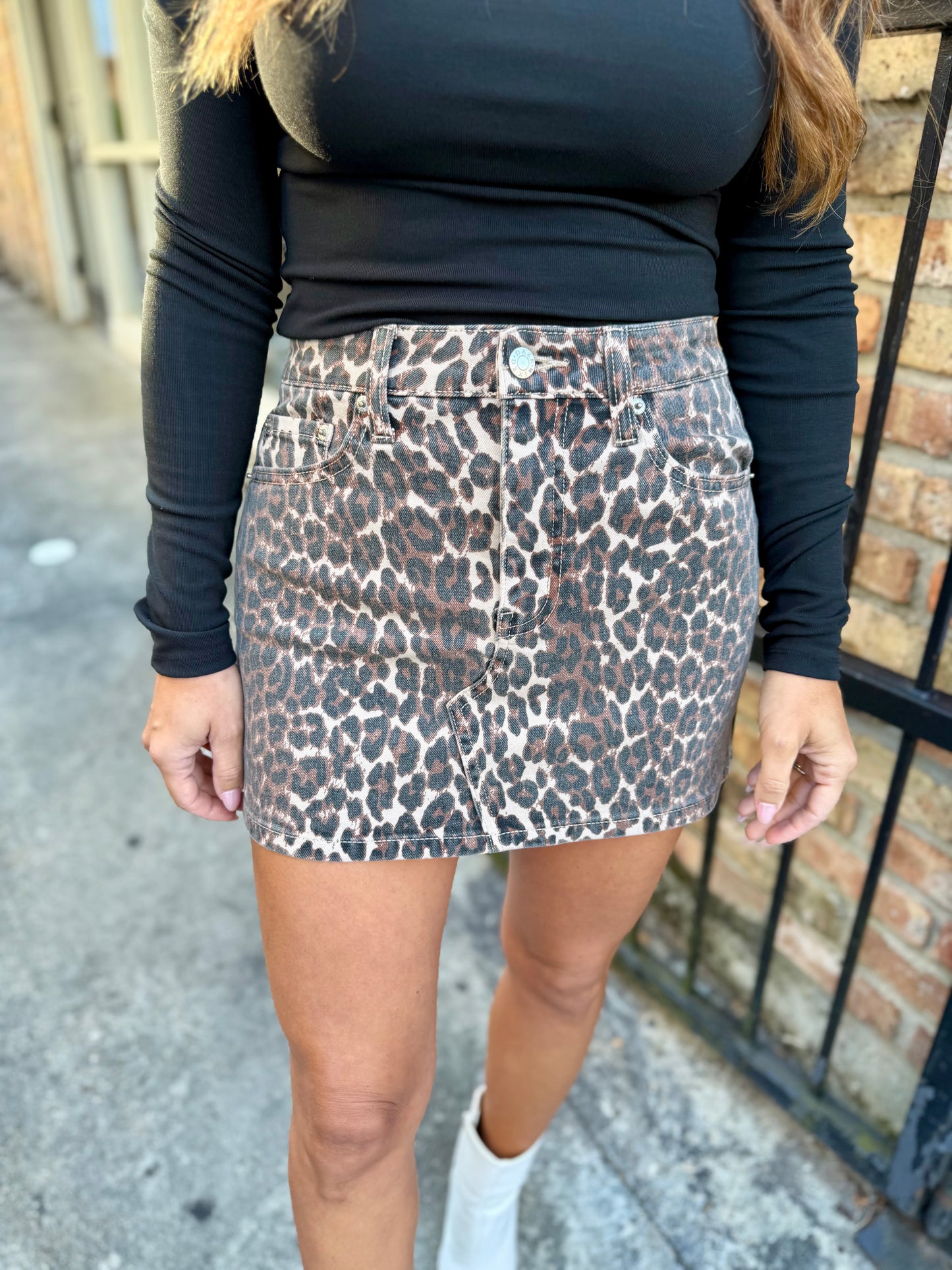 Malibu Mini Skirt- Cool Cat Leopard