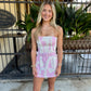 Geometric Belted Romper- Geo Pink
