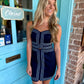 Lina Contrast Mini Dress- Navy/Lt. Blue