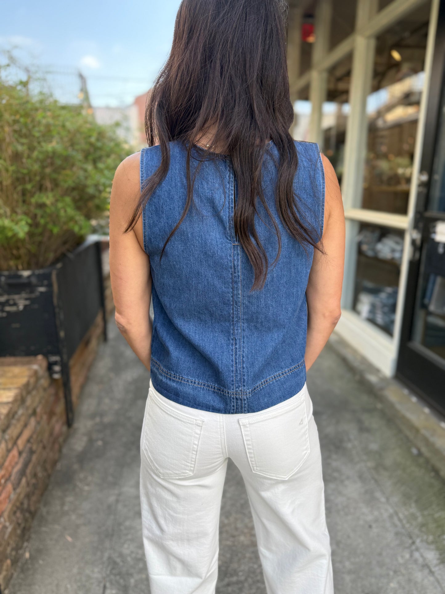 Z Supply Sun Seeker Denim Tank- Deep Water