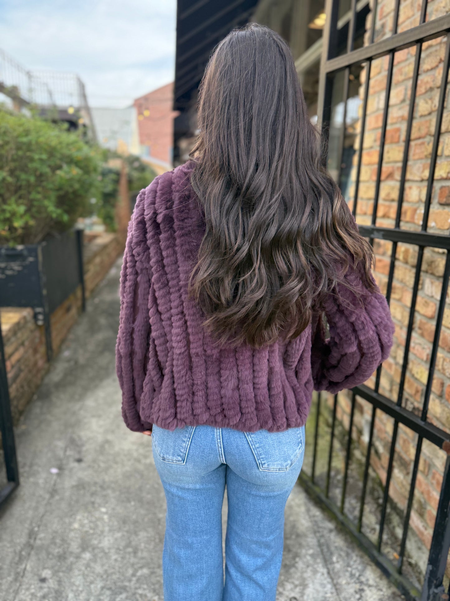 Rosa Fur Jacket- Bordeaux