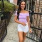 Leslie Off Shoulder Top- Lavender