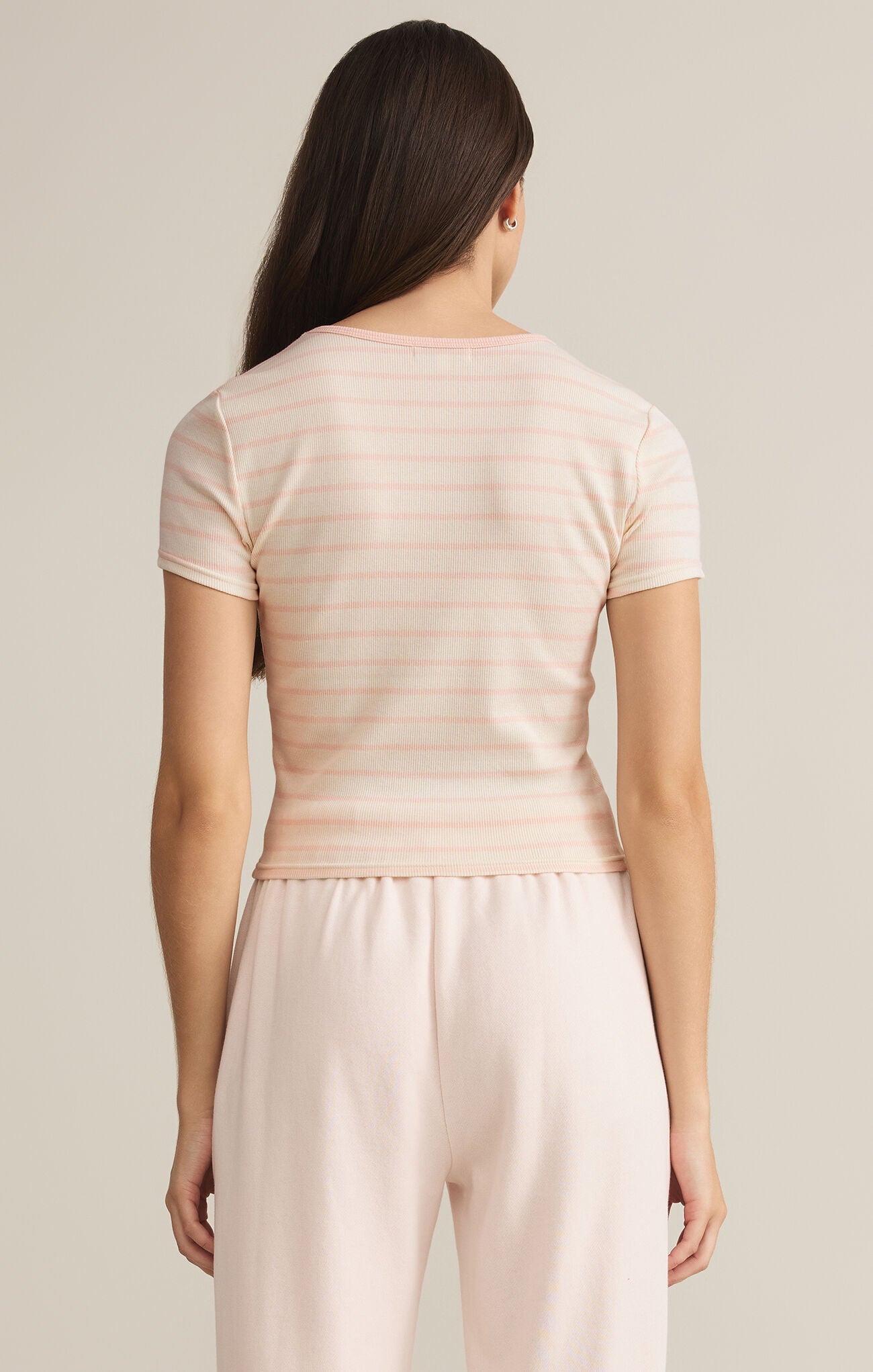 Z Supply Saxton Striped Tee- Pink Salt