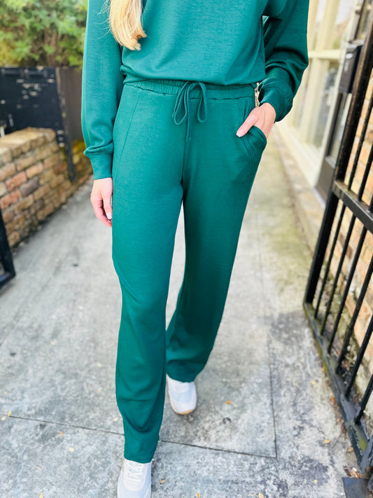 JR High Waist Sweatpants- Dark Green