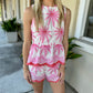 Becky Embroidery Peplum Top- Pink