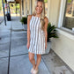 Aurelia Mini Dress- White/Brown