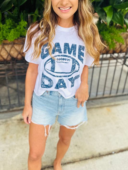 Basic Game Day Graphic Tee- White