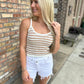 Clarkson Crochet Tank Top- Tan/White