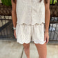 Pitt Eyelet Scalloped Shorts- Beige