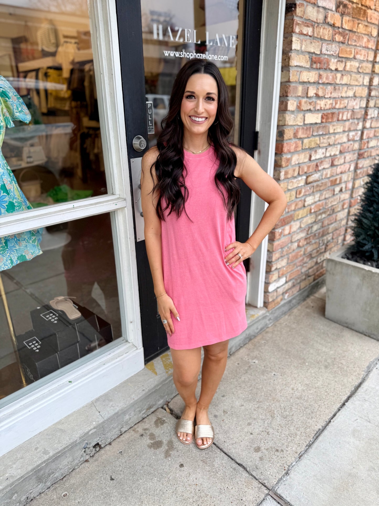 Peter Sleeveless Pocket Dress- Taffy Pink