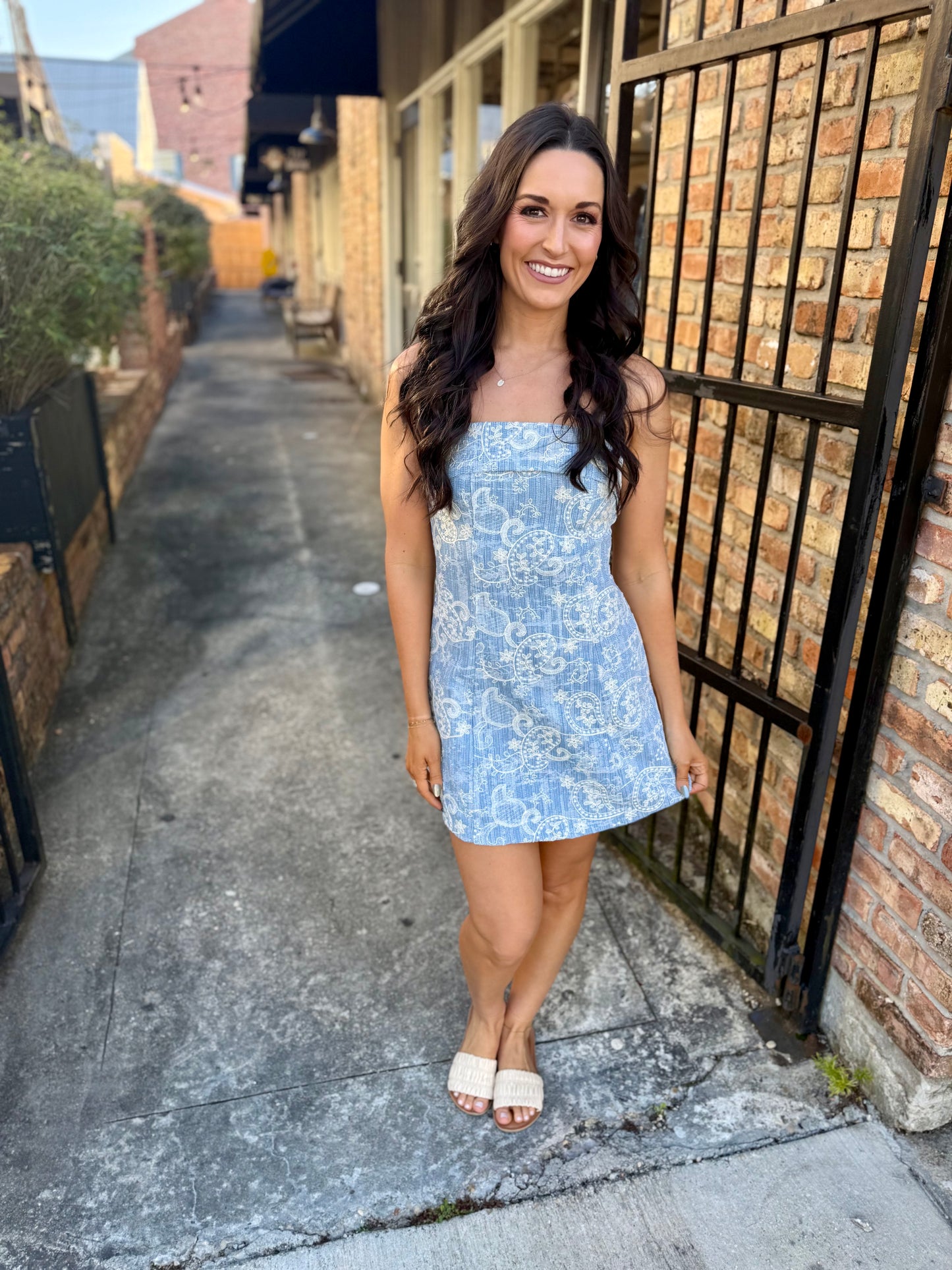 Ingrid Embroidered Denim Dress