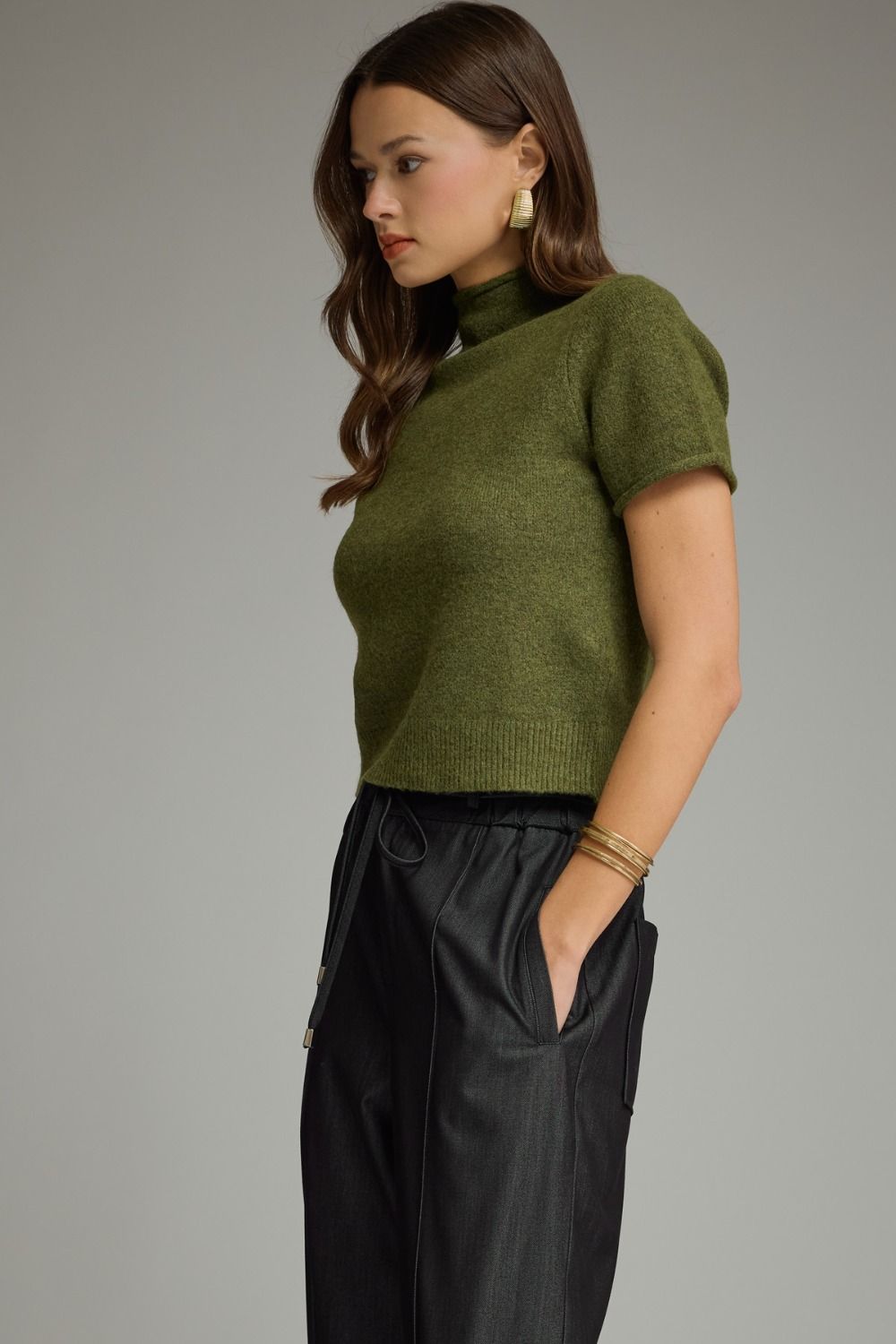 Brandon Sweater Top- Olive