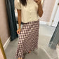 August Midi Skirt- Lavender Check
