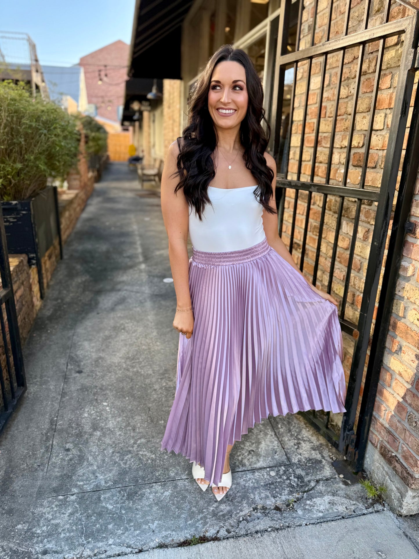 Sunburst Pleated Skirt- Lilac