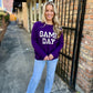 Match Game Day Sweater- Purple
