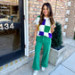 Cleopatra Checkered Sweater Top- Ivory