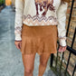 Horse Pattern Sweater- Ivory/Camel
