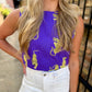 Tiger Back Zipper Cropped Tank
